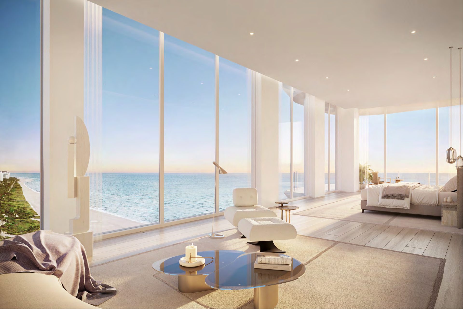 The Ritz-Carlton Residences South Beach two-bedroom residence living area