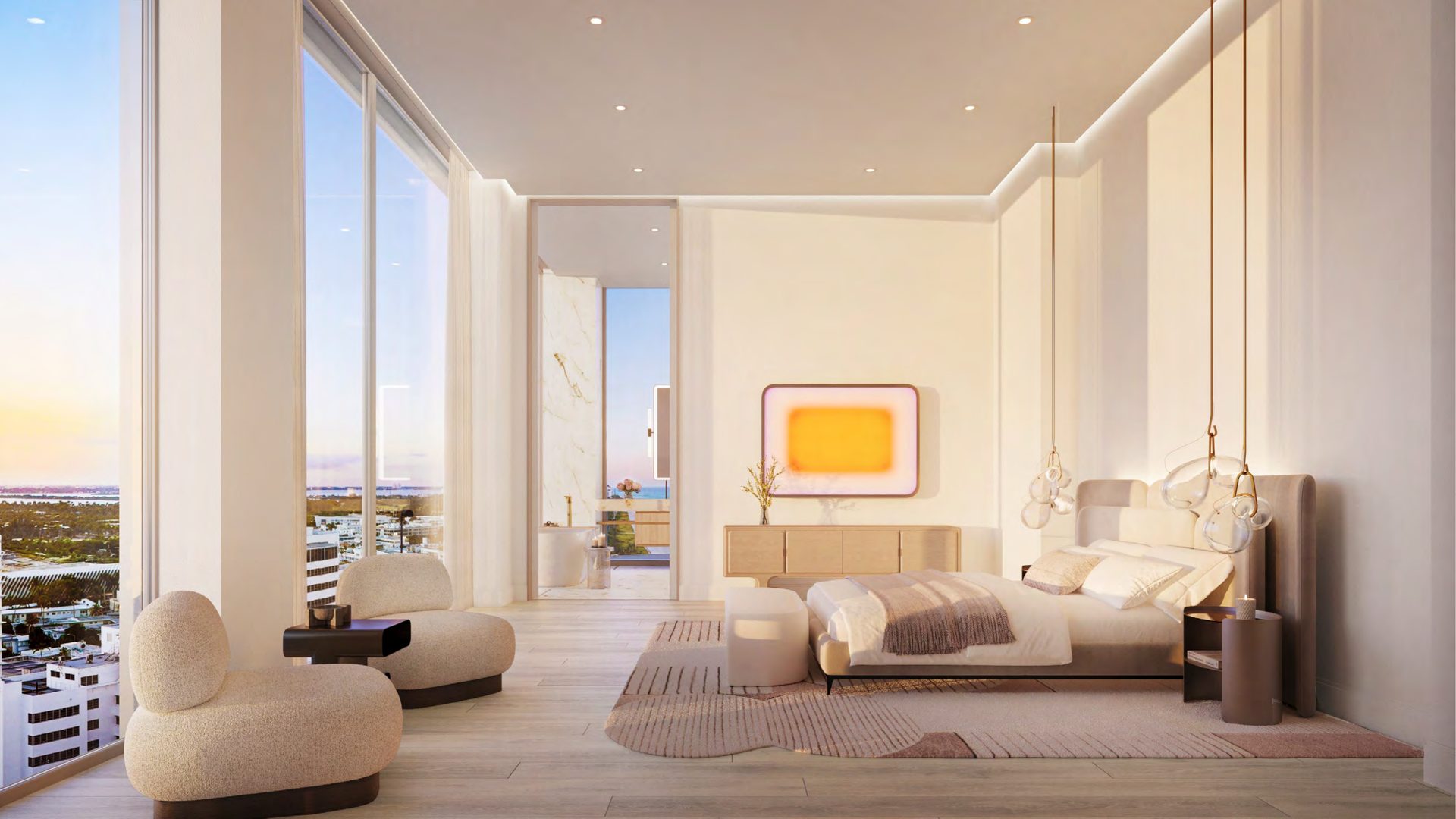 The Ritz-Carlton Residences South Beach three-bedroom residence terrace with ocean view