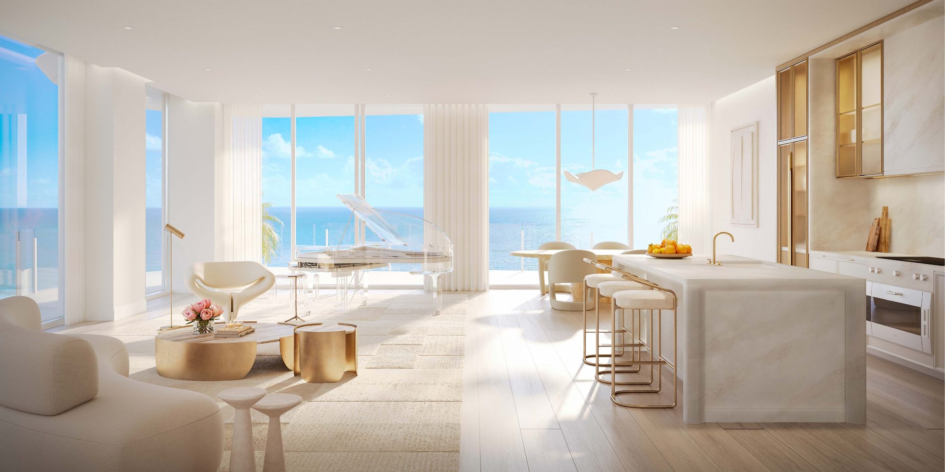 Luxury amenity spaces and resort-style living at The Ritz-Carlton Residences South Beach